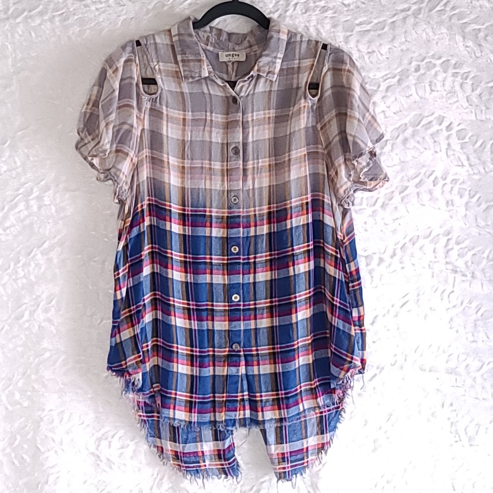 Umgee Cold Shoulder Top Size L - Picture 2 of 6